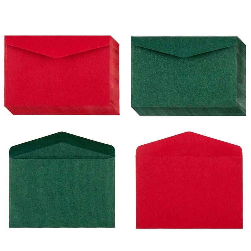 Homtable 120 Pack Mini Envelopes Christmas Red and Green Envelopes Self-Adhesive Kraft Paper Tiny Pockets for Holiday Small Gift Cards Invitations Business Notes(4.13"Ã—2.76") (Green and Red) - Image 1